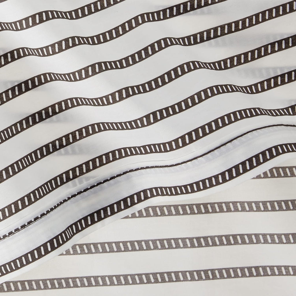 Lacoste Grey Stripe 6 Pcs Bed in Bag Set - T200 Percale 350 GSM